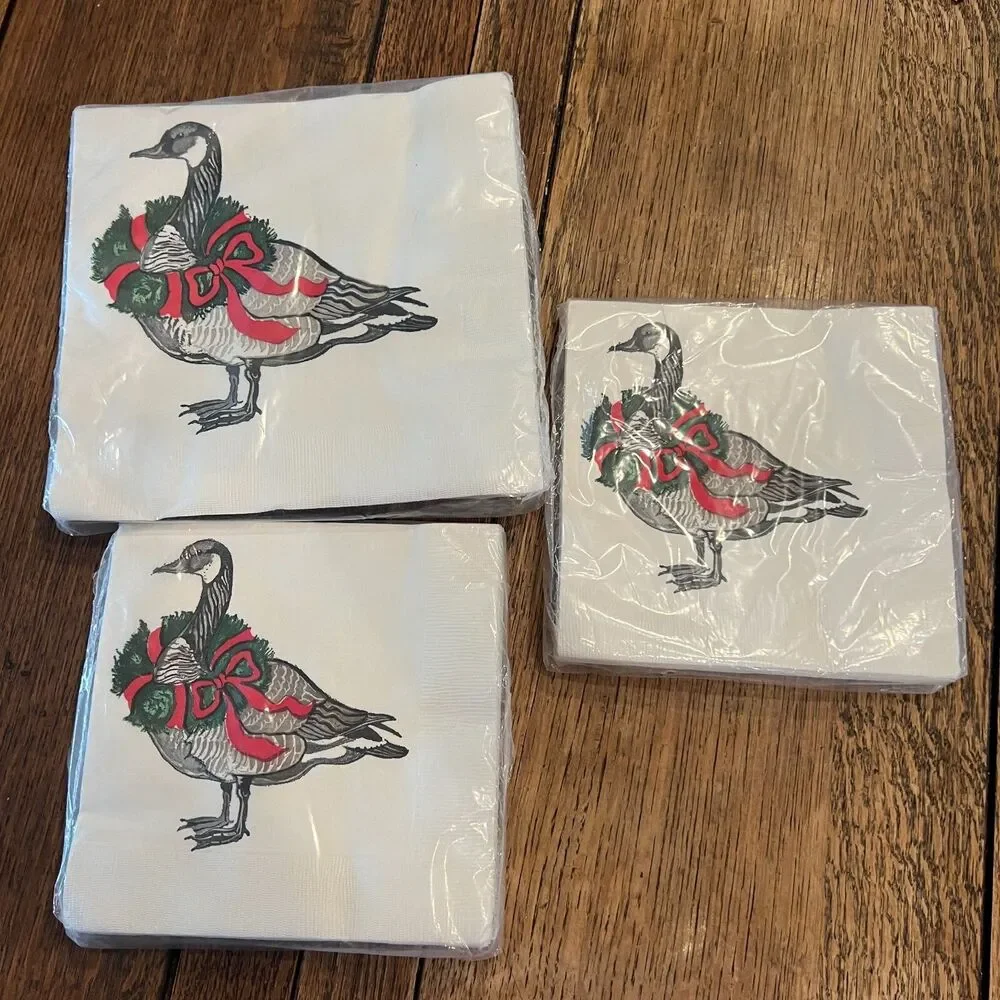 3 Paper napkins vintage Dinner Lunch Country Christmas Duck Gordon Fraser usa
